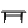 Black glass coffee table; modern and simple; black living room coffee table; side table