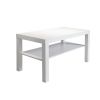 White Wooden 2-Tier Coffee Table with Storage Shelf; Sofa Center Table for Living Room; Home; Office