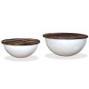 vidaXL 2 Piece Coffee Table Set Solid Reclaimed Wood White Bowl Shape