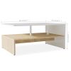 vidaXL Coffee Table Engineered Wood 35.4"x23.2"x16.5" Oak and White