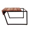 41.7 Inch Rectangular Coffee Table with Plank Style Top; Metal Frame; Brown and Black