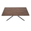 Rectangular Wooden Coffee Table with Boomerang Legs; Natural Brown Sonoma and Black