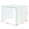 vidaXL Coffee Table Tempered Glass 19.5"x19.7"x17.7" Clear