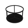 Round Coffee Table Set of 2 Set of 2 Nesting Tables; Metal Frame & Glass Top End Tables for Living Room Bedroom