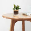 Round End Table- Small End Table Side Table Coffee Table Bedside Table Night Stand for Living Room Bedroom & Balcony; 100% Natural Solid Oak Wood Easy