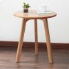 Round End Table- Small End Table Side Table Coffee Table Bedside Table Night Stand for Living Room Bedroom & Balcony; 100% Natural Solid Oak Wood Easy