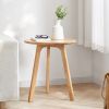 Round End Table- Small End Table Side Table Coffee Table Bedside Table Night Stand for Living Room Bedroom & Balcony; 100% Natural Solid Oak Wood Easy