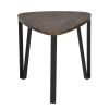 Nesting Coffee Table; Set of 3 End Tables for Living Room; Stacking Side Tables; Wood Look Accent Furniture with Metal Frame - WALNUT & BLACK