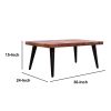 36 Rectangular Reclaimed Wood Coffee Table; Angled Legs; Brown and Black