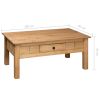 vidaXL Coffee Table 39.4"x23.6"x17.7" Solid Pine Wood Panama Range