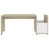 vidaXL Coffee Table White and Sonoma Oak 35.4"x17.7"x13.8" Engineered Wood