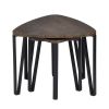 Nesting Coffee Table; Set of 3 End Tables for Living Room; Stacking Side Tables; Wood Look Accent Furniture with Metal Frame - WALNUT & BLACK