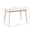 47.2" Modern Dining Table; Solid Wood Dining Table Leisure Coffee Tea Table; white