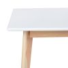 47.2" Modern Dining Table; Solid Wood Dining Table Leisure Coffee Tea Table; white