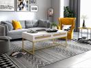 2 Rattan Drawer Coffee Table; Modern Furniture Decor; for Living Room Reception; Easy Assembly; Rectangular Unique Coffee Table