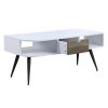 Halima Coffee Table; White &amp; Black Finish LV00322