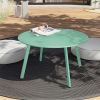 SR Round Steel Patio Coffee Table;  Weather Resistant Outdoor Large Side Table