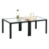 Coffee Table Set of 2; Square Modern Table with Tempered Glass Finish for Living Room; Transparent