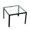 Nesting Coffee Table Set of 2; Square Modern Stacking Table with Tempered Glass Finish for Living Room; Transparent