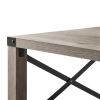 JHX 2-Tier Modern Farmhouse Coffee Table; Wood Rectangle Cocktail Table with Metal X- Frame (Gray; 40.94" w x 21.65" d x 17.91" h)