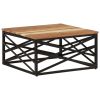 vidaXL Coffee Table 26.8"x26.8"x13.8" Solid Acacia Wood