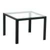 Coffee Table Set of 2; Square Modern Table with Tempered Glass Finish for Living Room; Transparent