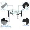 Transparent glass black coffee table; modern simple; living room coffee table; side center table