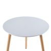 31.5"White Table Mid-century Dining Table for 2-4 people With Round Mdf Table Top; Pedestal Dining Table; End Table Leisure Coffee Table wood leg