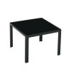 Coffee Table Set of 2; Square Modern Table with Tempered Glass Finish for Living Room; Black