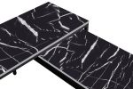 Modern Nesting Coffee Tables Set; Marble BLACK; 2pc