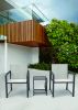 Outdoor Patio Furniture Set Garden Armchair Coffee Side Table; Black Frame; Modern Design