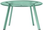 SR Round Steel Patio Coffee Table;  Weather Resistant Outdoor Large Side Table