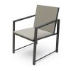 Outdoor Patio Furniture Set Garden Armchair Coffee Side Table; Black Frame; Modern Design