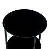 2- layer Tempered Glass End Table; Round Coffee Table for Bedroom Living Room Office (black)