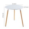 31.5"White Table Mid-century Dining Table for 2-4 people With Round Mdf Table Top; Pedestal Dining Table; End Table Leisure Coffee Table wood leg