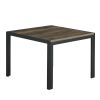 Nesting Coffee Table Set of 2; Square Modern Stacking Table with Wood Finish for Living Room; Oak Grey