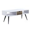 Halima Coffee Table; White &amp; Black Finish LV00322