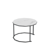 Marble Coffee Table End table 12-gon Shape;  25.6 " White Artificial Marble Top and Black Metal Legs can be used in living room;  outdoor;  anti-tip