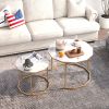 Marble Coffee Table End table 12-gon Shape;  25.6 " White Artificial Marble Top and Black Metal Legs can be used in living room;  outdoor;  anti-tip