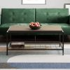 Collis Industrial Rectangle Wood and Metal Coffee Table