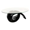 vidaXL Coffee Table with Oval Glass Top High Gloss Black