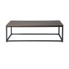 43.3in Modern Industrial Style Rectangular Wood Grain Top Coffee Table w/ Metal Frame