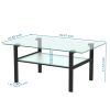 Transparent glass black coffee table, modern simple, living room coffee table, side center table