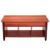 Lifting coffee table with cabinet-dark coffee color