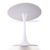 31.5"H White Tulip Table Mid-Century Dining Table with Round MDF Table Top;  Pedestal Dining Table;  End Table Leisure Coffee Table XH