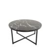 Cross Legs Glass Coffee Table with Metal Base