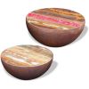 vidaXL Two Piece Bowl Shaped Coffee Table Set Solid Reclaimed Wood