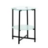 2-piece set  Tempered Glass End Table;  Round Coffee Table for Bedroom Living Room Office