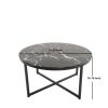 Cross Legs Glass Coffee Table with Metal Base