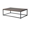 43.3in Modern Industrial Style Rectangular Wood Grain Top Coffee Table w/ Metal Frame